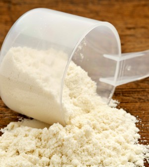 Vanilla Protein Spilled Out of Plastic Scoop