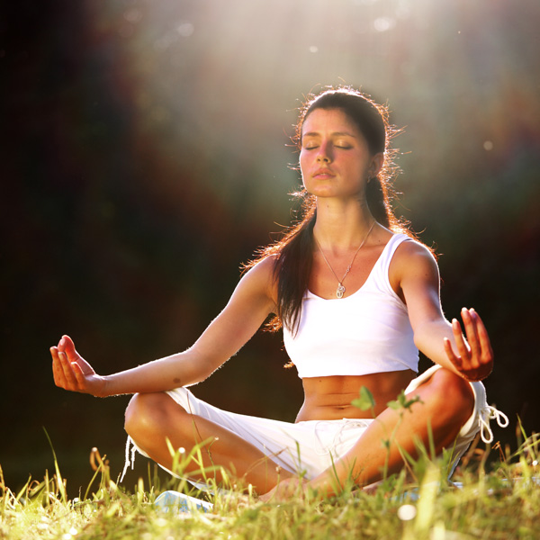 Girl Meditating Outside